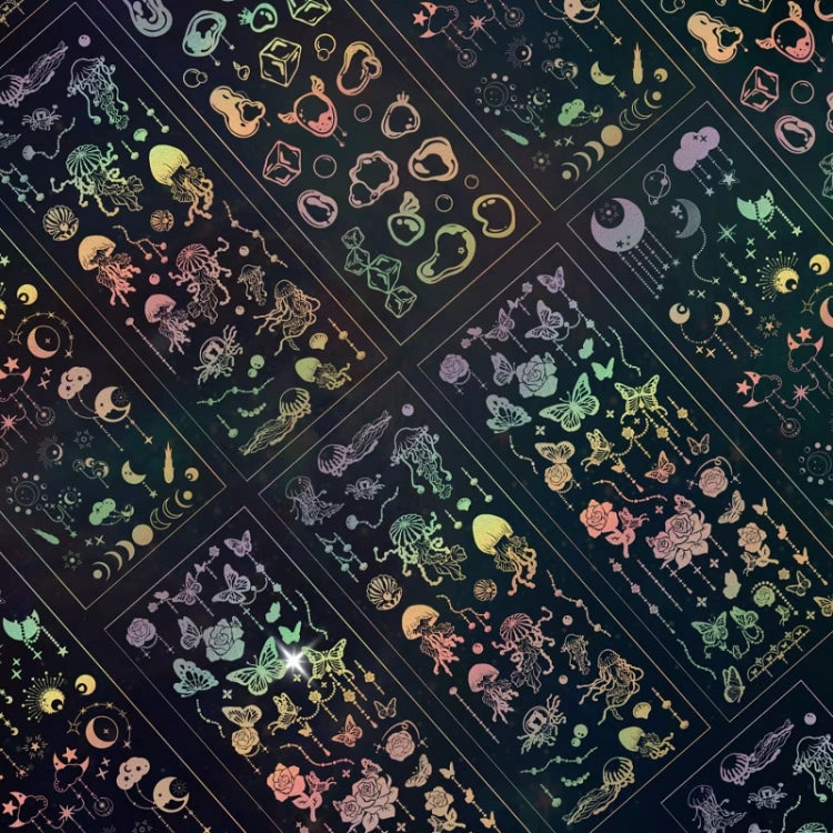 10 PCS Hot Stamping Laser Cartoon Animal Sticker Decoration Hand Account Material(Bubble)