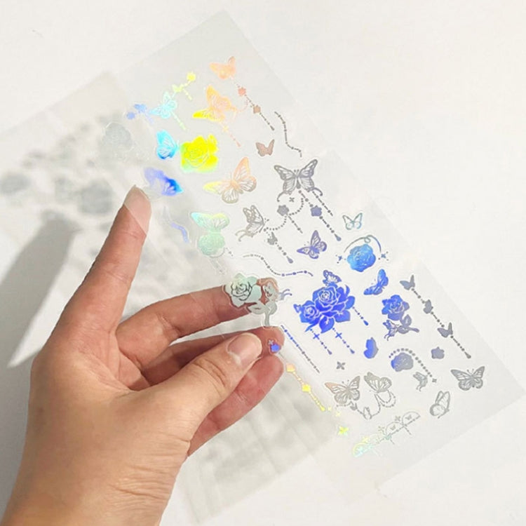 10 PCS Hot Stamping Laser Cartoon Animal Sticker Decoration Hand Account Material(Jellyfish)