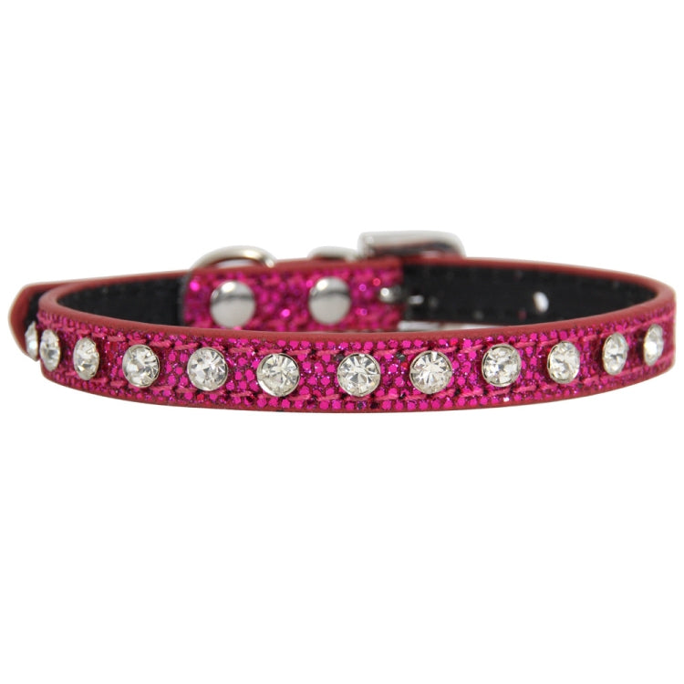 1.0 x 30cm Glitter Diamond Cat Neck Collar Decorative Supplies, Color: Diamond Rose Red
