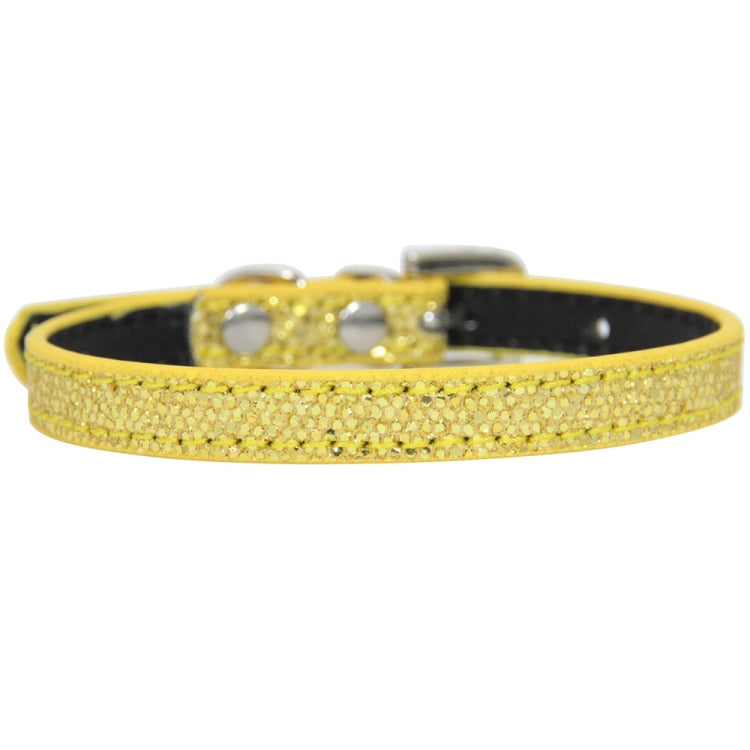 1.5 x 30cm Glitter Diamond Cat Neck Collar Decorative Supplies, Color: No Diamond Golden