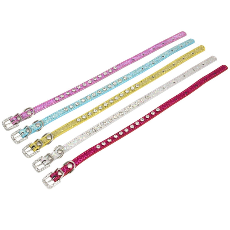 1.5 x 30cm Glitter Diamond Cat Neck Collar Decorative Supplies, Color: No Diamond Golden