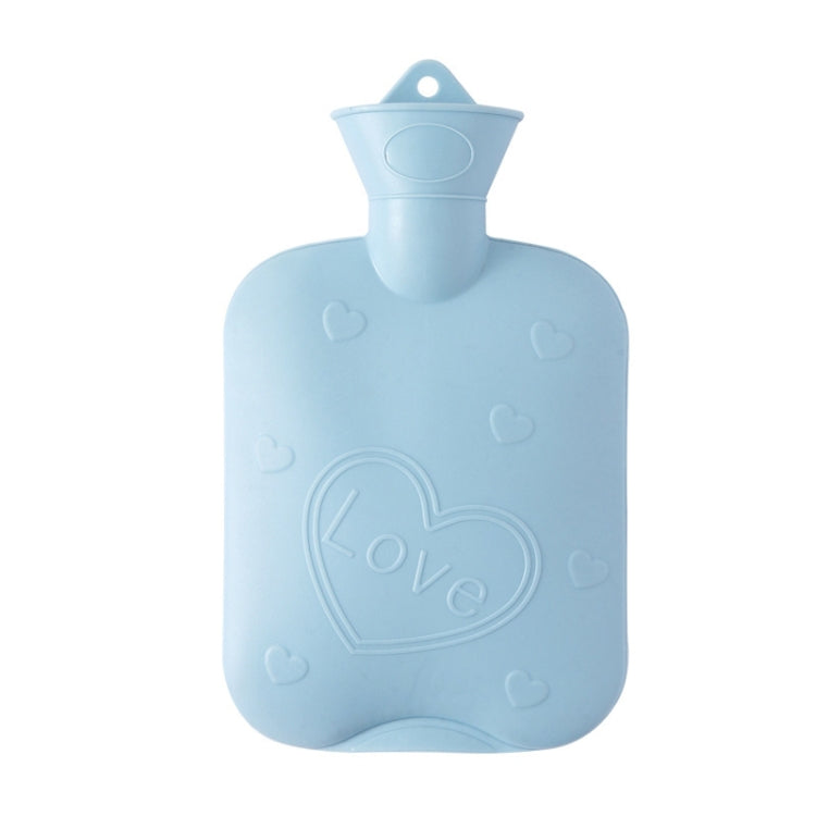 006 1000ml Thickened Explosion-proof Heart Embossed Water Injection Hot Water Bag(C Model Blue)
