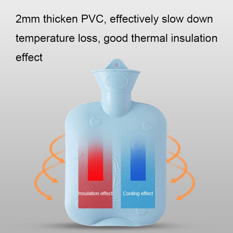 006 1000ml Thickened Explosion-proof Heart Embossed Water Injection Hot Water Bag(C Model Pink)