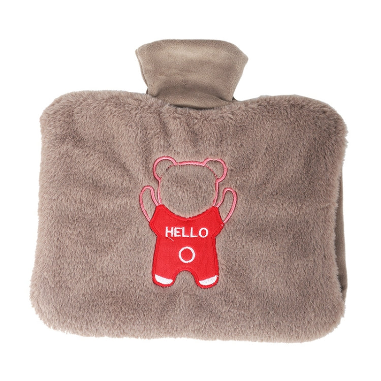 0688 PVC Plush Hand Pluggable Water-filled Hot Water Bags(Coffee Color)
