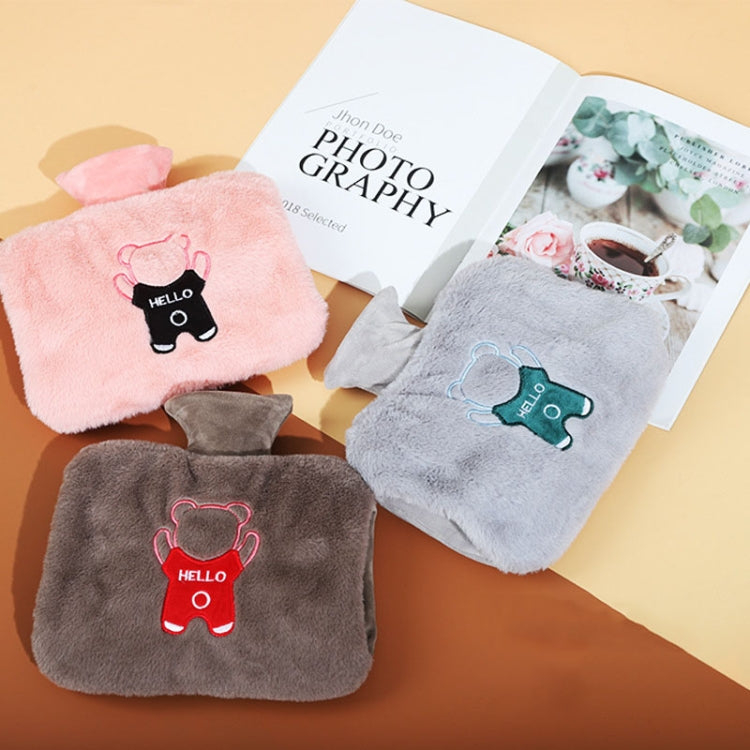 0688 PVC Plush Hand Pluggable Water-filled Hot Water Bags(Coffee Color)