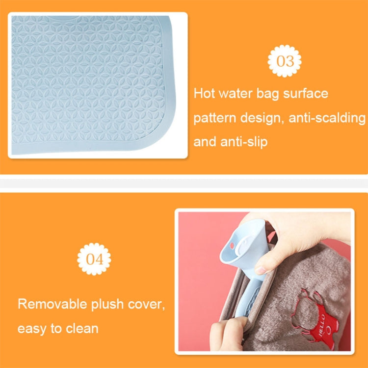 0688 PVC Plush Hand Pluggable Water-filled Hot Water Bags(Coffee Color)