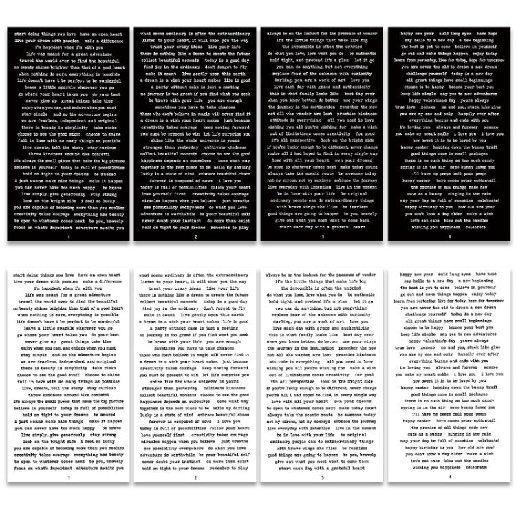 1 Sets Handbook DIY Vintage Text Sticker Material Pack(Black & White)