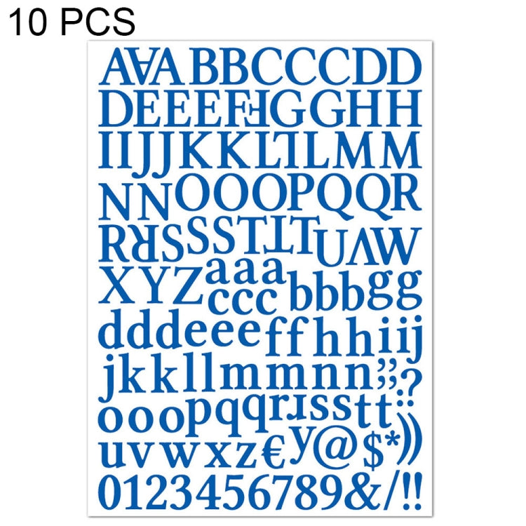 10 PCS Waterproof Alphabet DIY Handbook Sticker Gift Decoration Office Sticker(Deep Blue)
