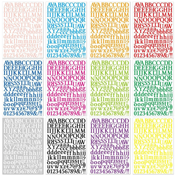 10 PCS Waterproof Alphabet DIY Handbook Sticker Gift Decoration Office Sticker(Light Blue)