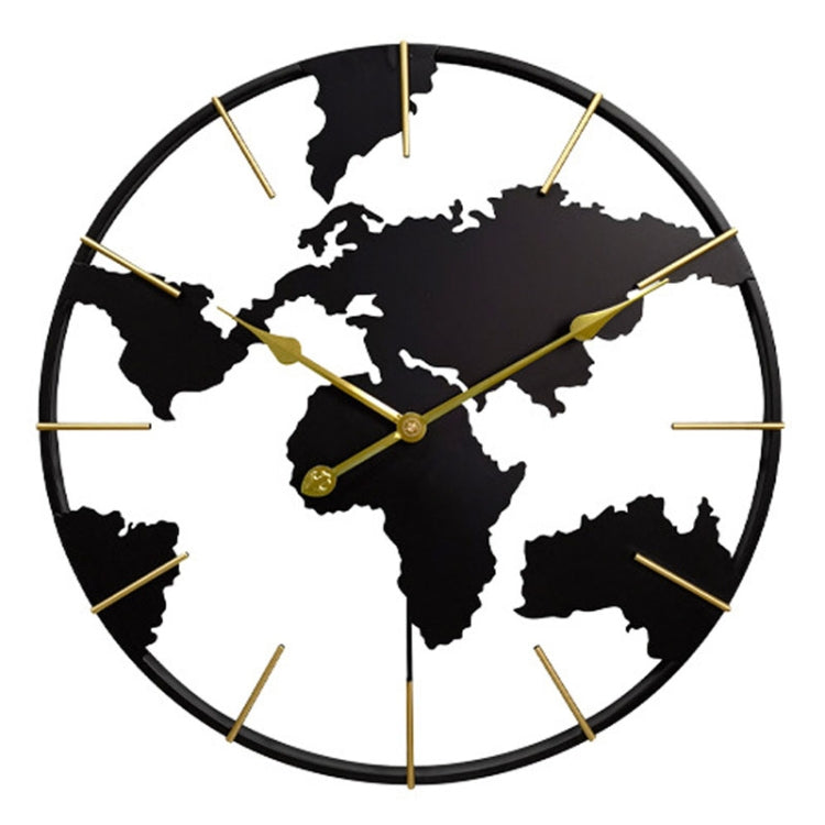 0818 3D Stereo World Map Art Wall Decoration Clock Round Wall Clock(Style 1)