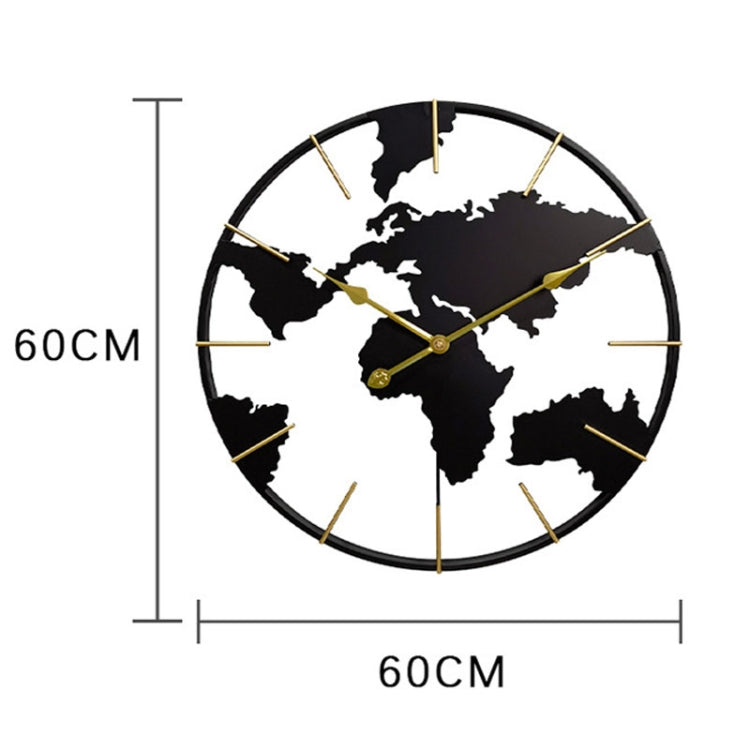 0818 3D Stereo World Map Art Wall Decoration Clock Round Wall Clock(Style 1)