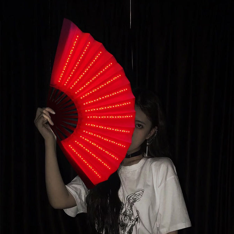 00021 LED Prom Lighting Folding Fan Bar Colorful Atmosphere Group Props, Color: White Flashing