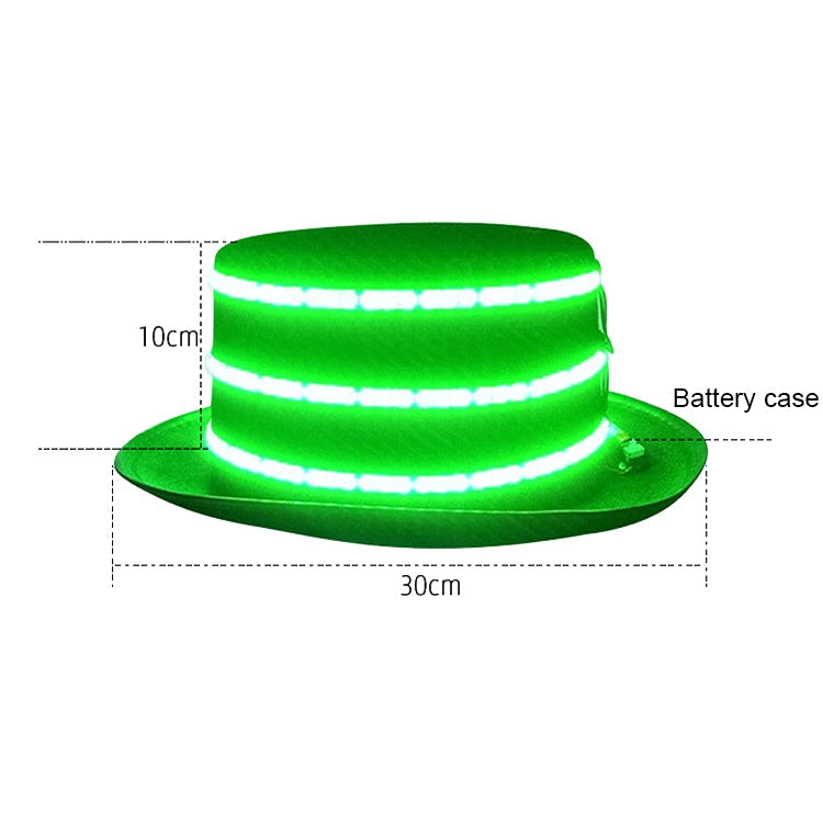 00068 LED Bar Luminous Jazz Hat Stage Magic Show Props, Color: Green