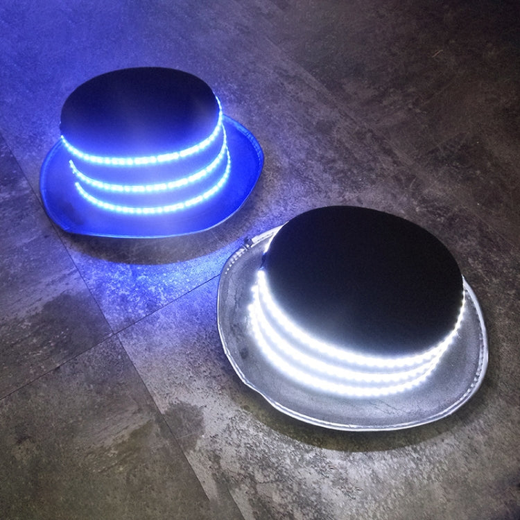00068 LED Bar Luminous Jazz Hat Stage Magic Show Props, Color: Blue Flashing