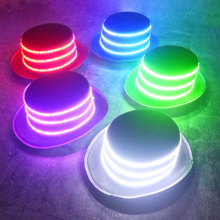 00068 LED Bar Luminous Jazz Hat Stage Magic Show Props, Color: Pink Flashing