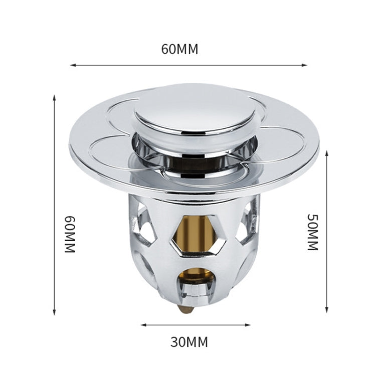 005 Washbasin Bouncing Core Push-type Deodorant Drain Plug, Specification: Rose Gold