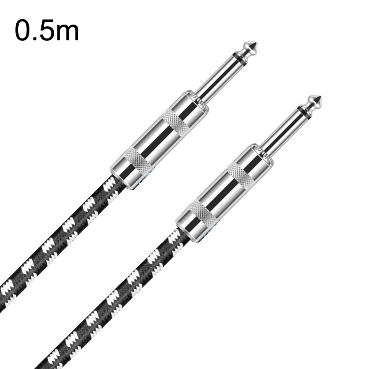 0.5m 2 Straight Head 6.35mm Guitar Cable Oxygen-Free Copper Core TS Large Two-core Cable