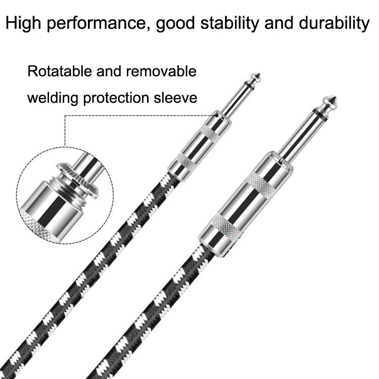 0.5m 2 Straight Head 6.35mm Guitar Cable Oxygen-Free Copper Core TS Large Two-core Cable