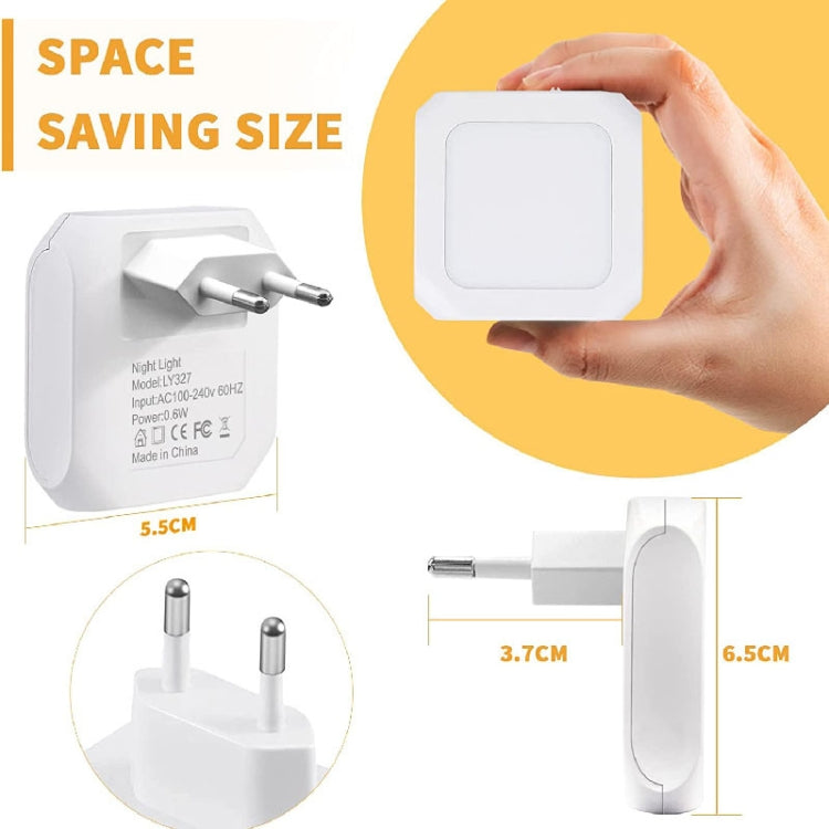 0.6W Stepless Dimming Induction Night Light Square Light Guide Plate Baby Night Light(US Plug)