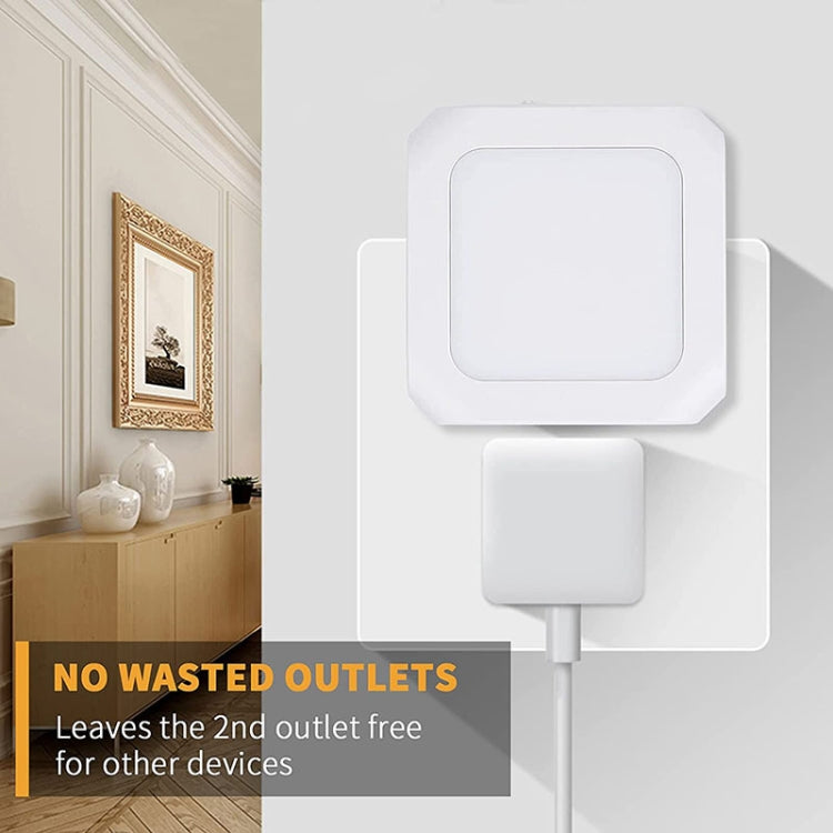 0.6W Stepless Dimming Induction Night Light Square Light Guide Plate Baby Night Light(US Plug)