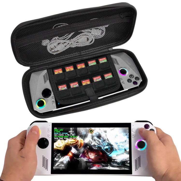 For ASUS ROG Ally Game Console EVA Leather Grain Handbag Clutch Protective Bag(White)