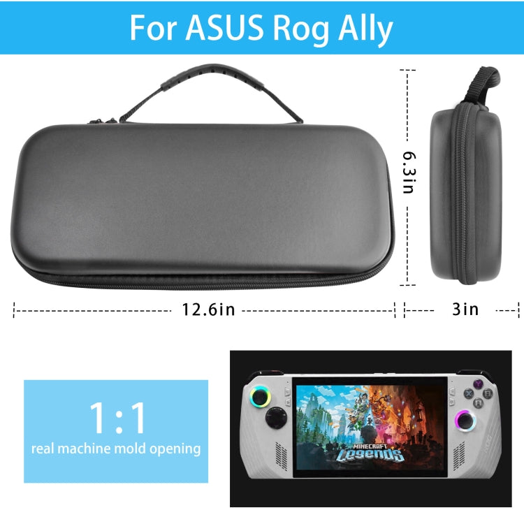 For ASUS ROG Ally Game Console EVA Leather Grain Handbag Clutch Protective Bag(White)