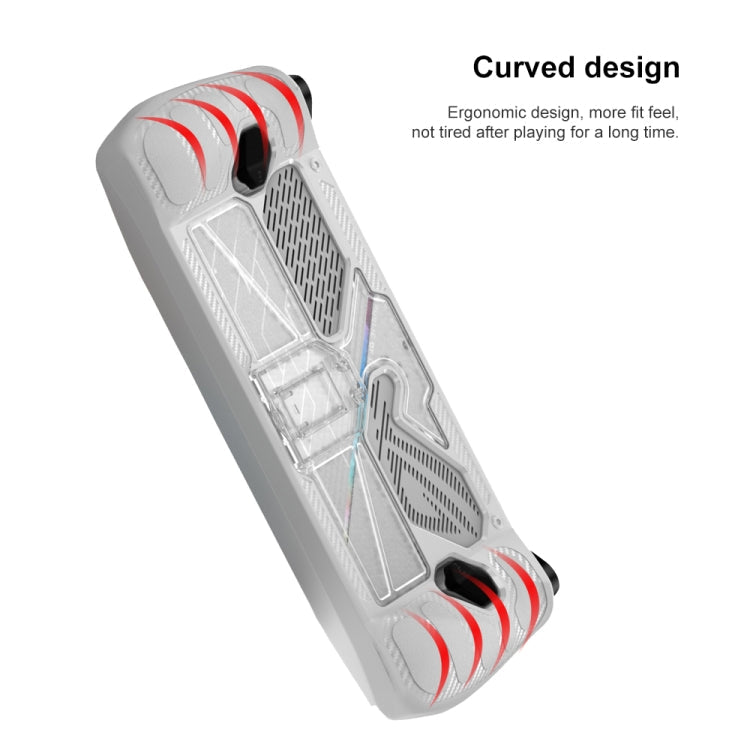 For ASUS Rog Ally Game Console PC+TPU Protective Case Cover With Bracket(Black+Transparent)