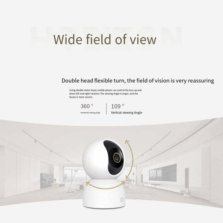 Original Xiaomi Mijia Smart Camera 3 PTZ Version 3K AI Detection Baby Monitor 5MP 360 Degree View Webcam Day & Night Work Infrared Night Vision, With US Plug Adapter(White)