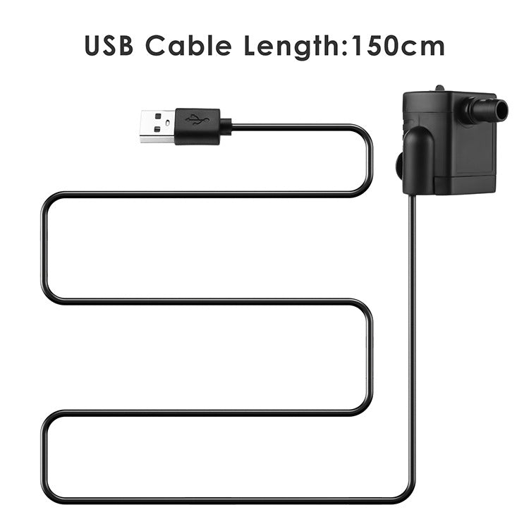 1.5m Micro USB DC Silent Brushless Water Pump(Black)