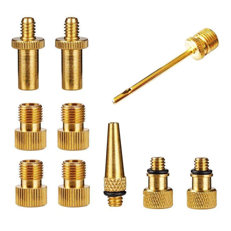 10 in 1 SV/AV/DV Bicycle Valve Adapter Set Bike Ball Pump Accessories