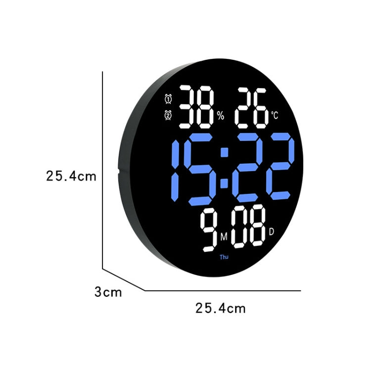10-Inch Led Digital Wall Clock 2-Color Large Screen Electronic Clock With Temperature Display(Orange)