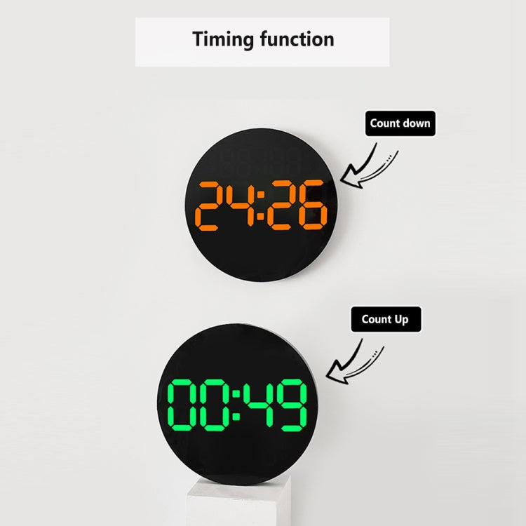 10-Inch Led Digital Wall Clock 2-Color Large Screen Electronic Clock With Temperature Display(Green)
