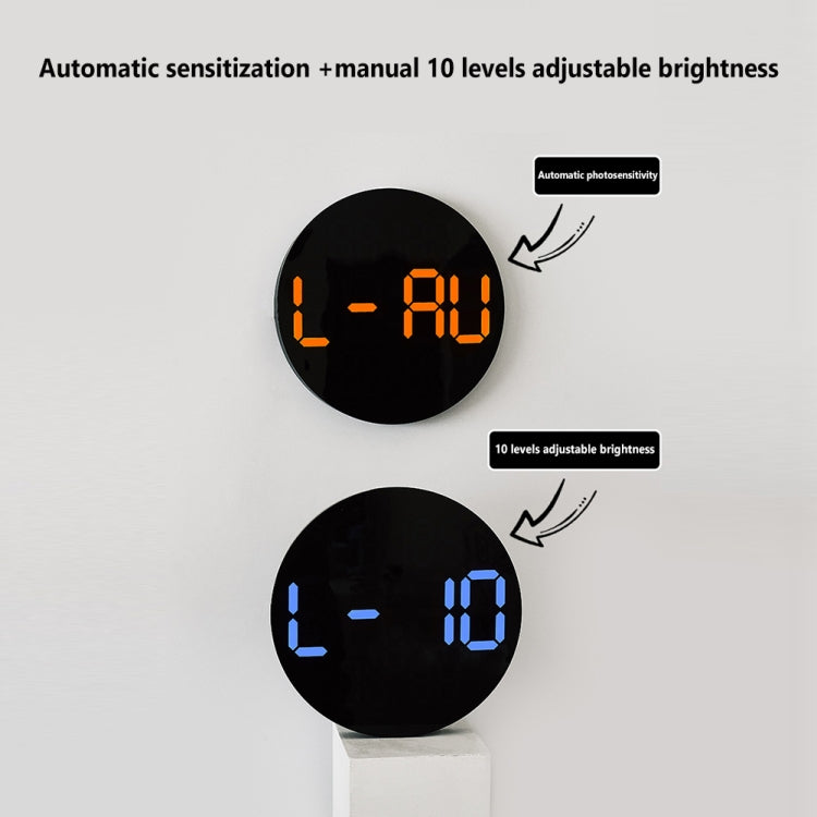 10-Inch Led Digital Wall Clock 2-Color Large Screen Electronic Clock With Temperature Display(Orange)