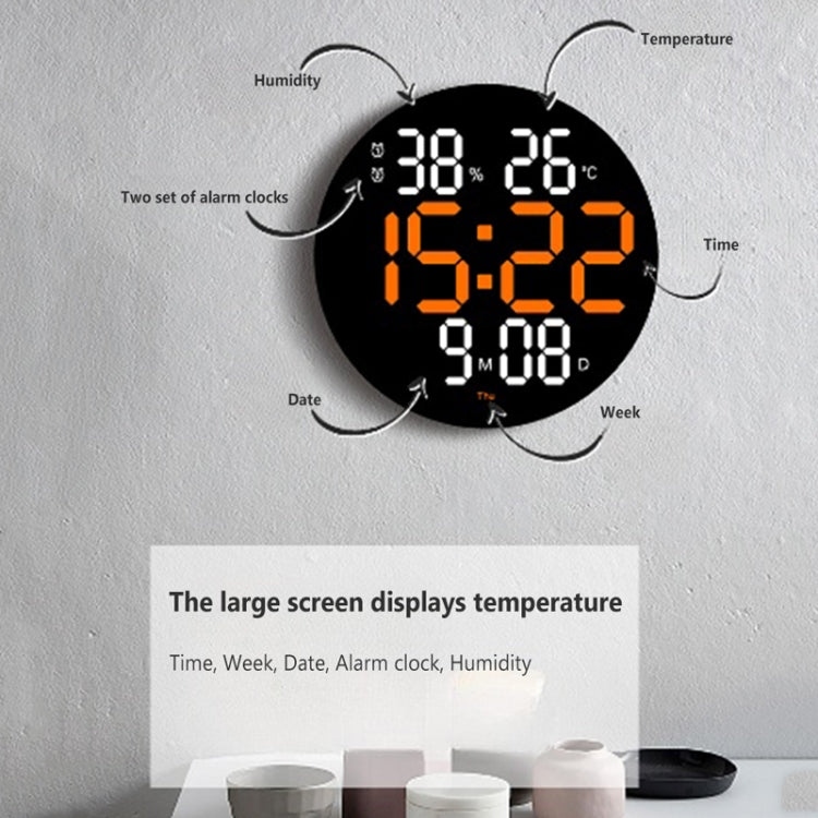 10-Inch Led Digital Wall Clock 2-Color Large Screen Electronic Clock With Temperature Display(Green)