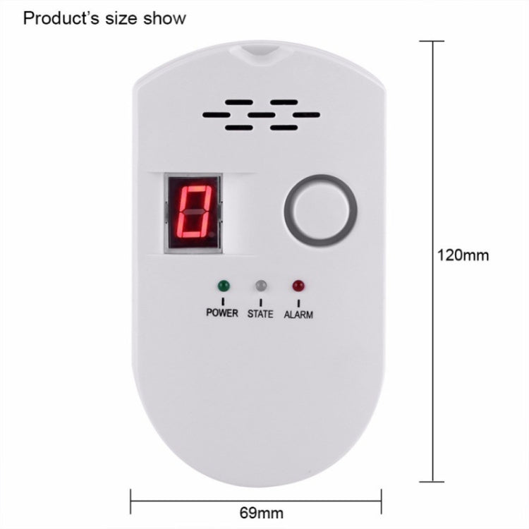 Combustible Gas Pipeline Digital Display Alarm, Specification: US Plug