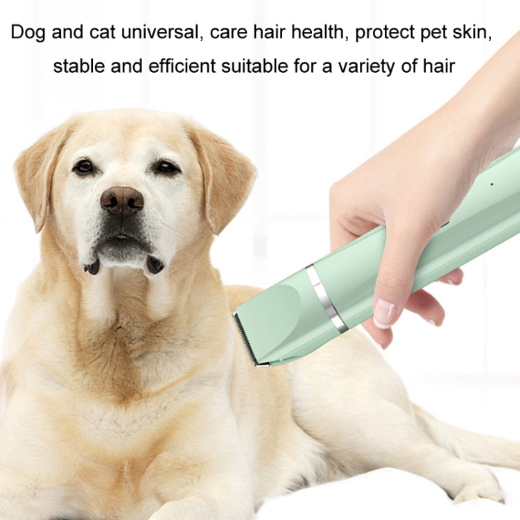Pet Shaver Cat Dog Paw Hair Clipper Electric Fader, Color: 3 in 1 Green