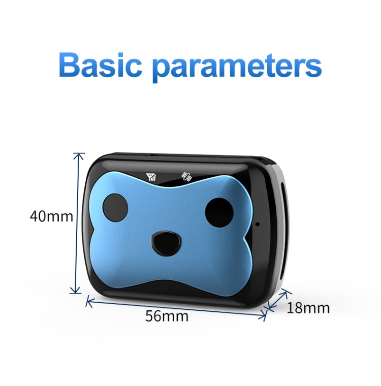 GPS Wireless Wifi Pet Location Chasing Cat Dog Collar Anti-loss Locator(Sky Blue)