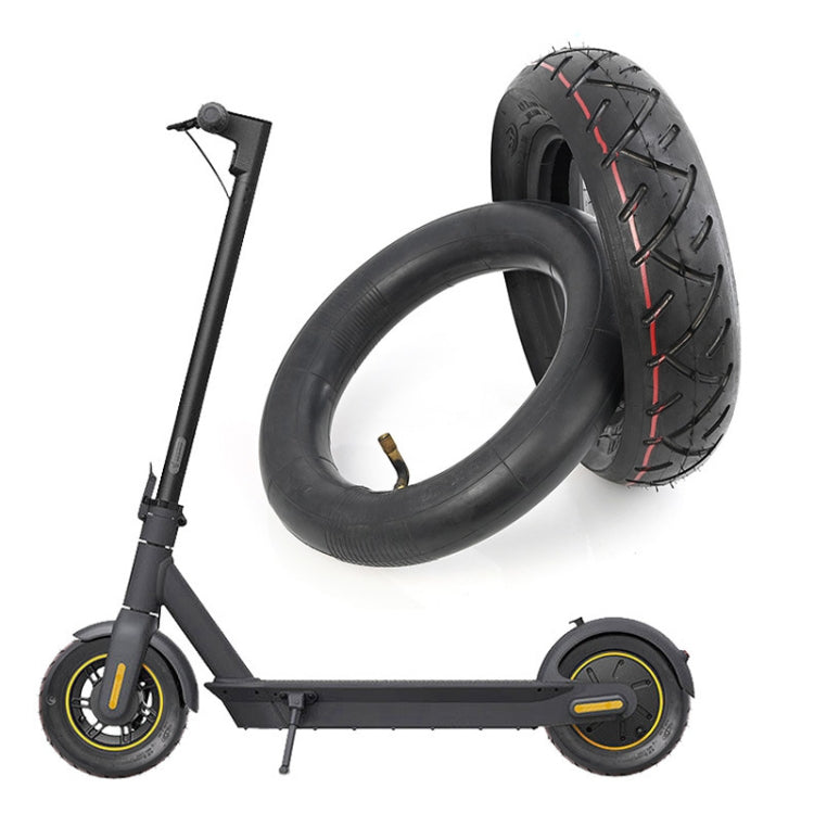 10 X 2.5 Inflatable Inner Tire + Outer Tire Kit  For Ninebot MAX G30 10-Inch Scooter(Black)