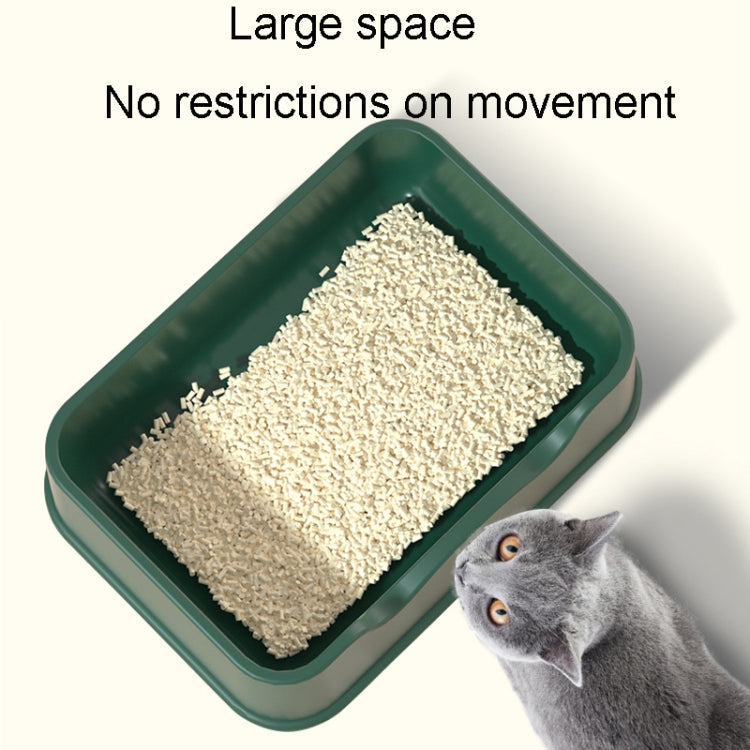 Open Litter Pan Large Capacity Plastic Pet Kennel, Model: Square Green