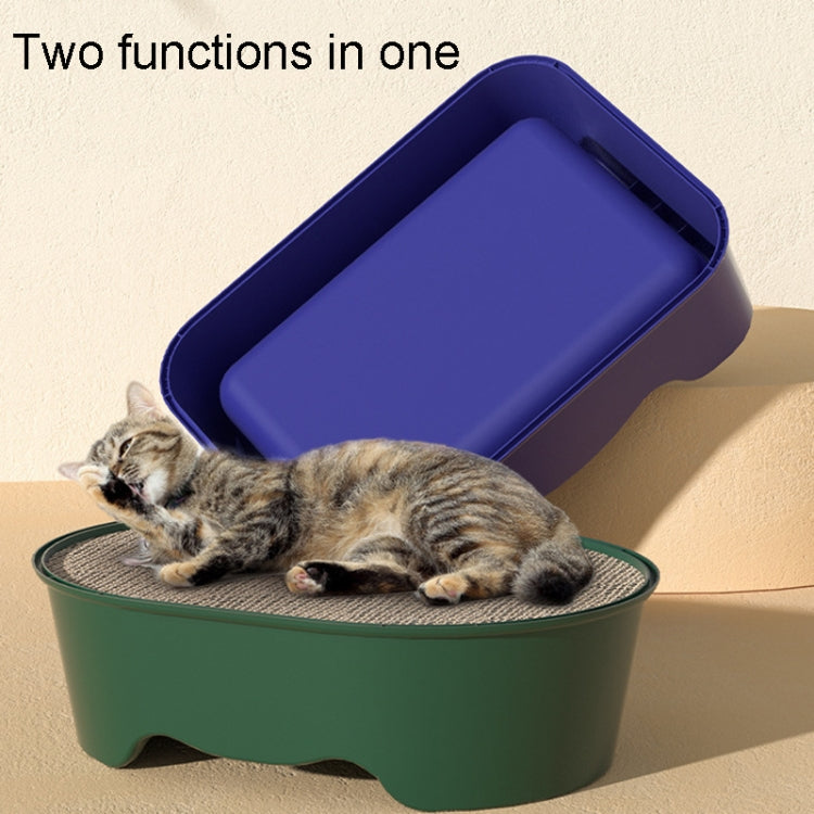 Open Litter Pan Large Capacity Plastic Pet Kennel, Model: Square Green