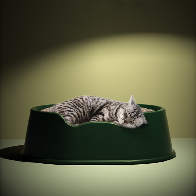 Open Litter Pan Large Capacity Plastic Pet Kennel, Model: Square Green