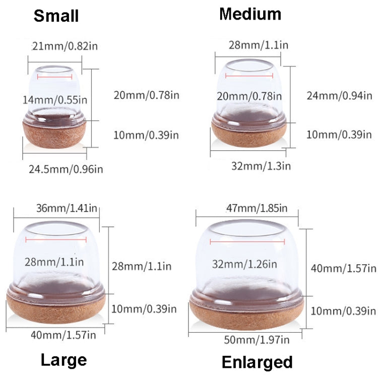 1.25 inch Large 8pcs /Set Round Table And Chair Leg Covers For Tiles/Wooden Floors Furniture Protectors(Dark Brown)