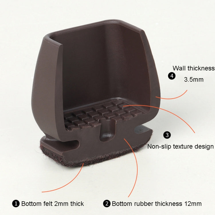 1 inch 8pcs /Set 15 Degree Tilt Table And Chair Feet One-Piece Shock-Absorbing Protective Cover For Chairs(Round)