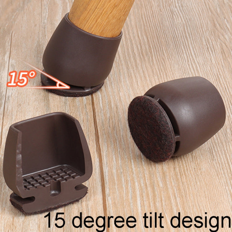 1 inch 8pcs /Set 15 Degree Tilt Table And Chair Feet One-Piece Shock-Absorbing Protective Cover For Chairs(Square)