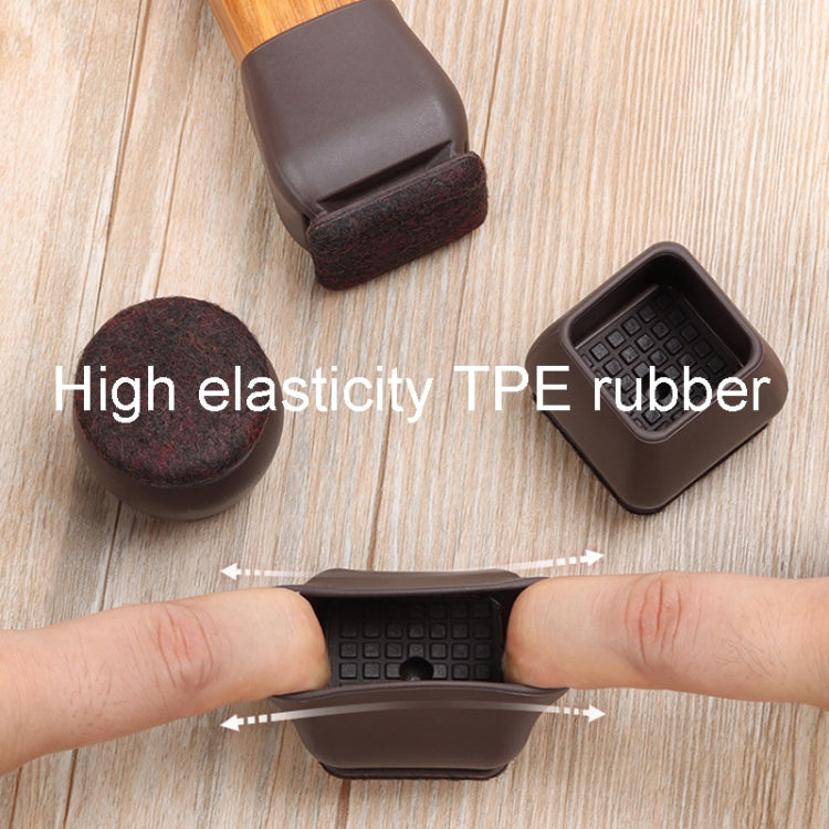 1 inch 8pcs /Set 15 Degree Tilt Table And Chair Feet One-Piece Shock-Absorbing Protective Cover For Chairs(Square)