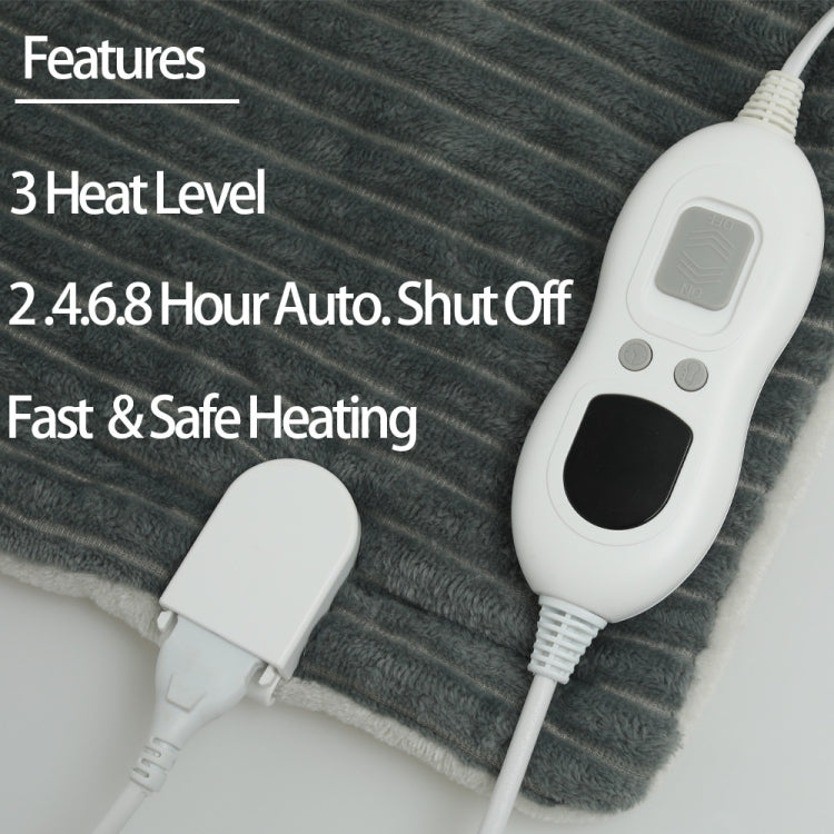 1.3 x 1.6m 220V Electric Blanket Heated Mattress Shawl Winter Body Warmer EU Plug(Dot Velvet)