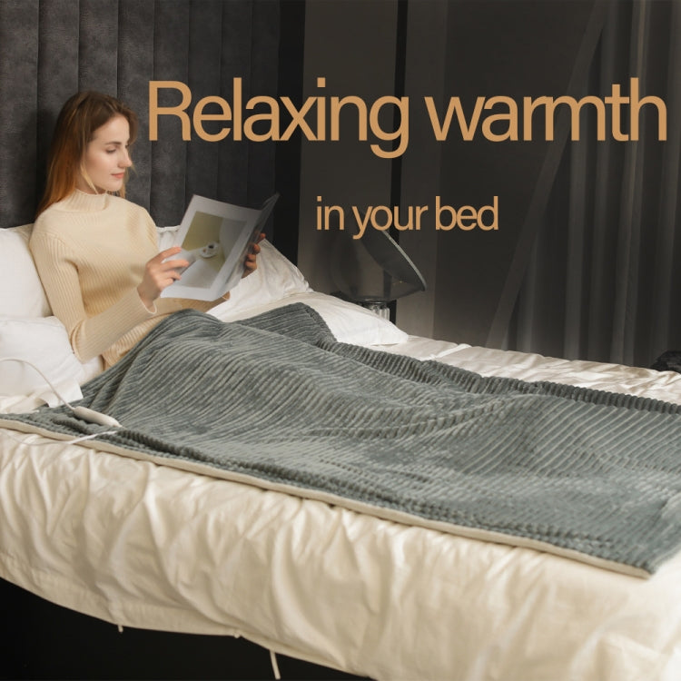 1.3 x 1.6m 220V Electric Blanket Heated Mattress Shawl Winter Body Warmer EU Plug(Dot Velvet)