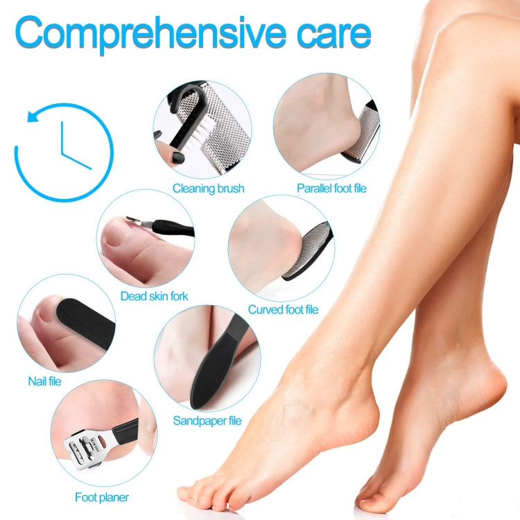 10 In 1 Foot File Clean Tool Kit Foot Care Pedicure Tools Set(Black)