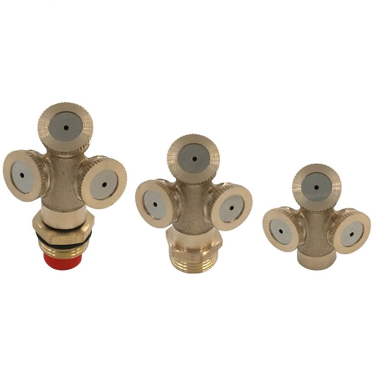 1/2 Points Outer Thread With Filter Copper Three Hole Agricultural Sprayer Horticulture Seedling Irrigation Dust Removal Cooling Fogging Nozzle