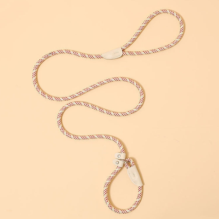 1.5m x 0.8cm Dog Traction Rope Mid Large Dog Universal Safety Buckle Chain Circle(Red White)